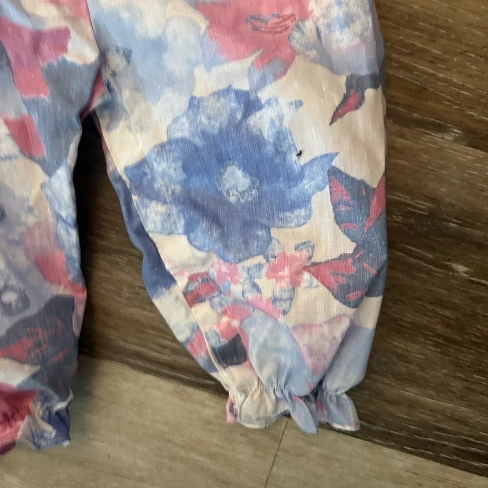 Vintage alphabet, kids jumpsuit with ruffle shirt size 12 months made in the USA
